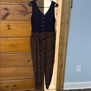 Marshalls Black and Brown Zebra Print Jumpsuit